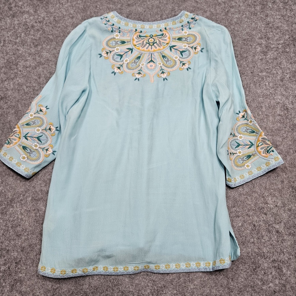 Soft Surroundings Top Women's PXS River Islands Embroidered Tunic Boho Floral - Picture 8 of 12